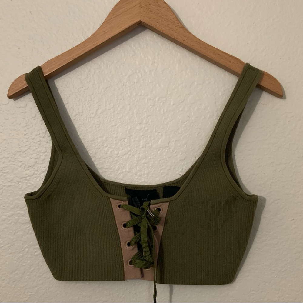 Fenty Puma by Rihanna Ribbed Lace Up Sports Bra